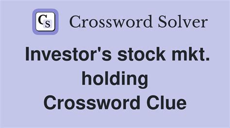 investor crossword clue